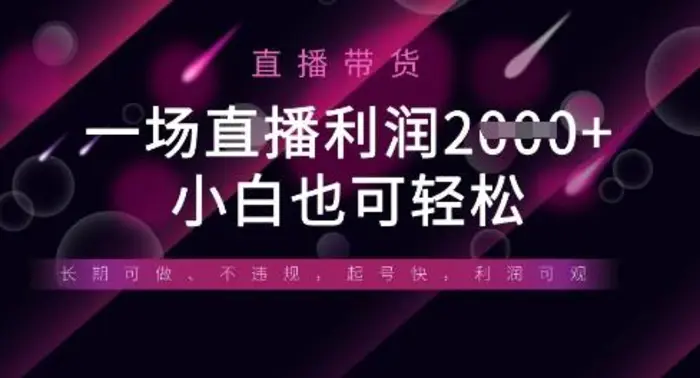 半无人直播带货，一场利润数张，适合所有平台玩法，小白也可轻松-副业城