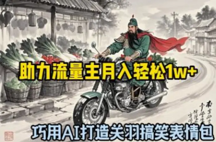 巧用AI打造关羽搞笑表情包，助力流量主月入轻松1w+-副业网