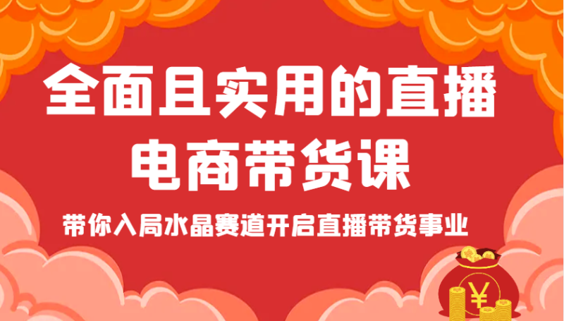 全面且实用的直播电商带货课，带你入局水晶赛道开启直播带货事业-副业网
