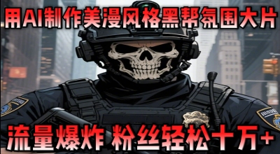 用AI制作美漫风格黑帮氛围大片，流量爆炸，粉丝轻松十W+-副业网