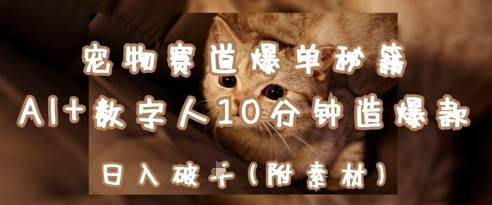 宠物赛道爆单秘籍：AI+数字人10分钟造爆款，日入1k-副业网