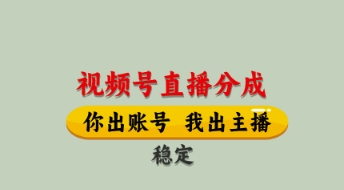 视频号直播分成，全程托管招募，单月轻松变现8k-副业网