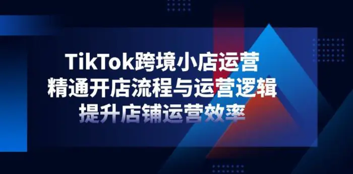 （14369期）TikTok跨境小店运营，精通开店流程与运营逻辑，提升店铺运营效率-副业城