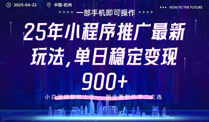 （14494期）25年小程序推广最新玩法，单日稳定变现900+，小白轻松上手-副业城