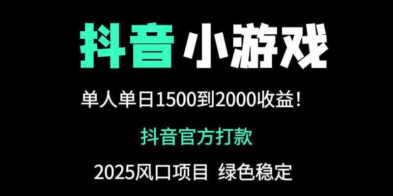 （14527期）抖音官方小游戏2025全网最新玩法，暴利赚钱项目，单机日入2000+-副业城