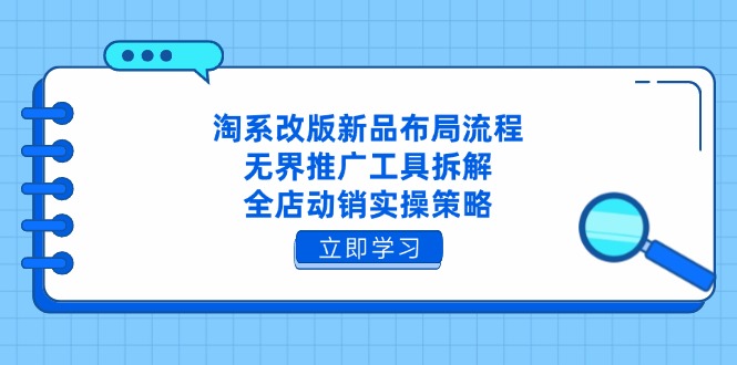 （14518期）淘系改版新品布局流程，无界推广工具拆解，全店动销实操策略-副业城