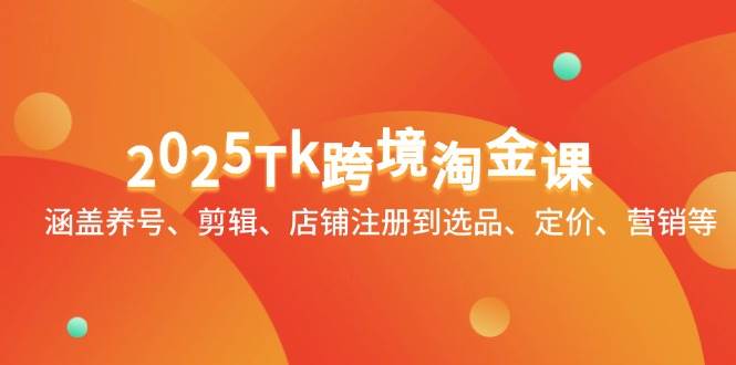 2025Tk跨境淘金课：涵盖养号、剪辑、店铺注册到选品、定价、营销等-副业城