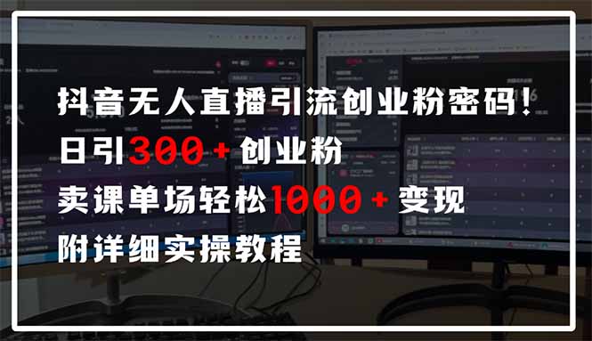 （14564期）抖音无人直播引流密码！日引300+创业粉 单场轻松1000+变现 附详细实操教程-副业城