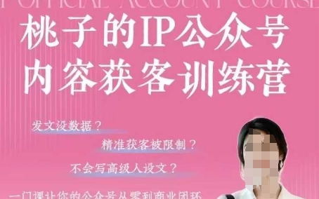 桃子IP公众号内容获客训练营(第3期)，一门让你公众号从0到商业闭环的课程-副业城