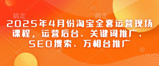 2025年4月份淘宝全套运营现场课程，运营后台、关键词推广、SEO搜索、万相台推广-副业城