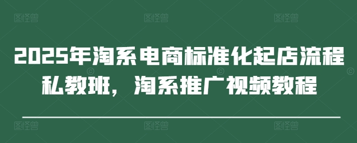 2025年淘系电商标准化起店流程私教班，淘系推广视频教程-副业城