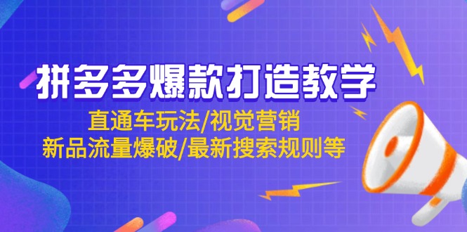 （14681期）拼多多爆款打造教学：直通车玩法/视觉营销/新品流量爆破/最新搜索规则等-副业网