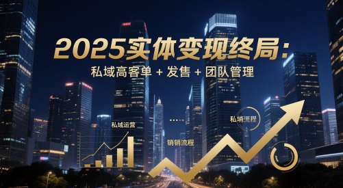 2025实体变现终局：私域高客单+发售+团队管理-副业网