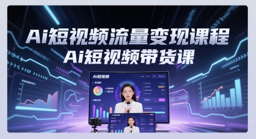 Ai短视频流量变现课程，Ai短视频带货课-副业网