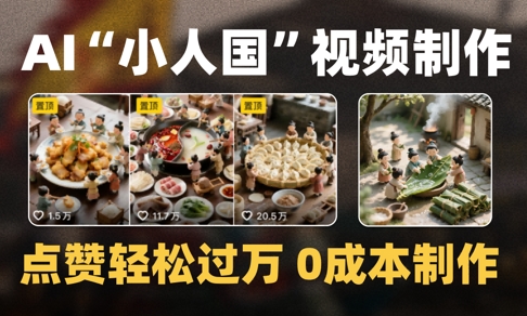 爆款1000W+播放微缩景观迷你小人国AI视频0成本制作全流程教学-副业网