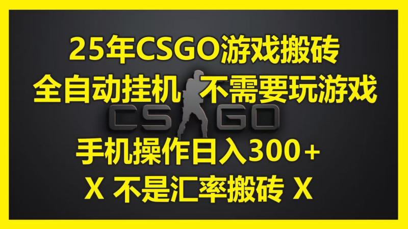 25年CSGO游戏搬砖，全自动挂机，不需要玩游戏，手机操作日入300+。(不是汇率搬砖)-副业网