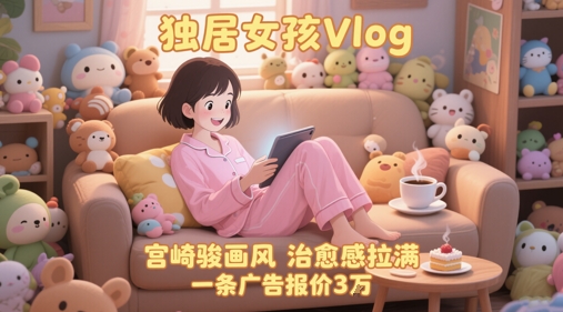 单个账号涨粉71W！用AI制作独居女孩Vlog，宫崎骏画风，治愈感拉满，一条广告报价3W-副业网