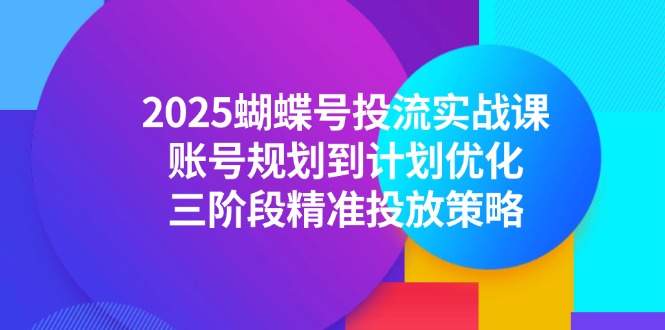 （14987期）2025蝴蝶号投流实战课，账号规划到计划优化，三阶段精准投放策略-副业网