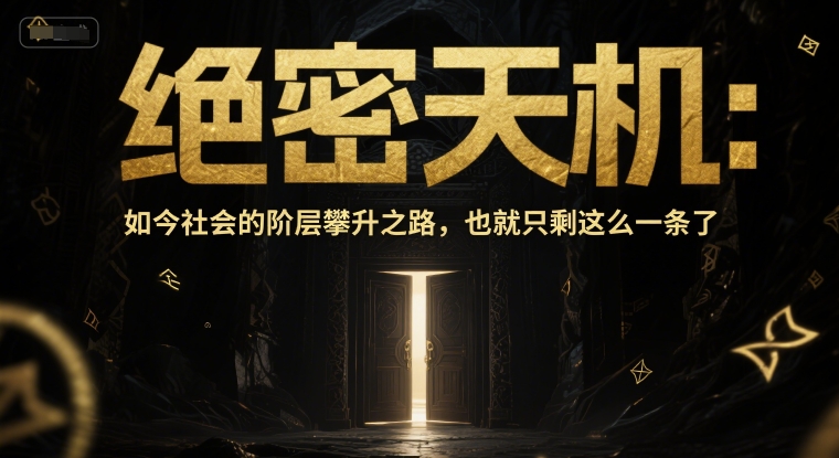 付费文章：绝密天机：如今社会的阶层攀升之路，也就只剩这么一条了-副业网