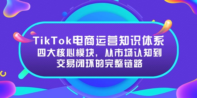 TikTok电商运营知识体系：四大核心模块，从市场认知到交易闭环的完整链路-副业网