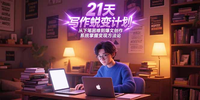21天写作蜕变计划，从下笔困难到爆文创作，系统掌握变现方法论-副业网