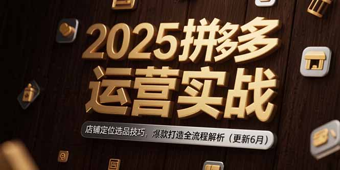 2025拼多多运营实战：店铺定位选品技巧，爆款打造全流程解析(更新6月-副业网
