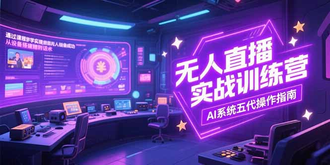 无人直播实操训练营，从设备搭建到话术，AI系统五代操作指南(7月更新-副业网