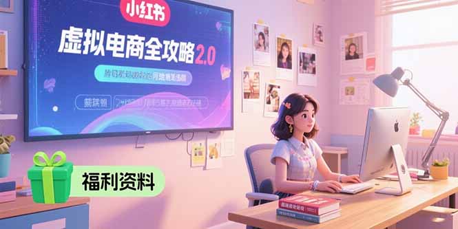 虚拟电商全攻略2.0，开店选品实操流程，账号定位、货源发布、笔记发布技巧-副业网