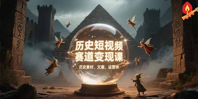 历史短视频赛道变现课，百集素材库应用，文案剪辑技巧，账号运营全案-副业网