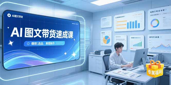 AI图文带货速成课，养号引流秘籍，爆款选品策略，美图制作全流程-副业网