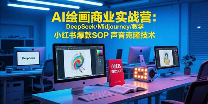 AI绘画商业实战营：DeepSeek/Midjourney/教学 小红书爆款SOP 声音克隆技术-副业网