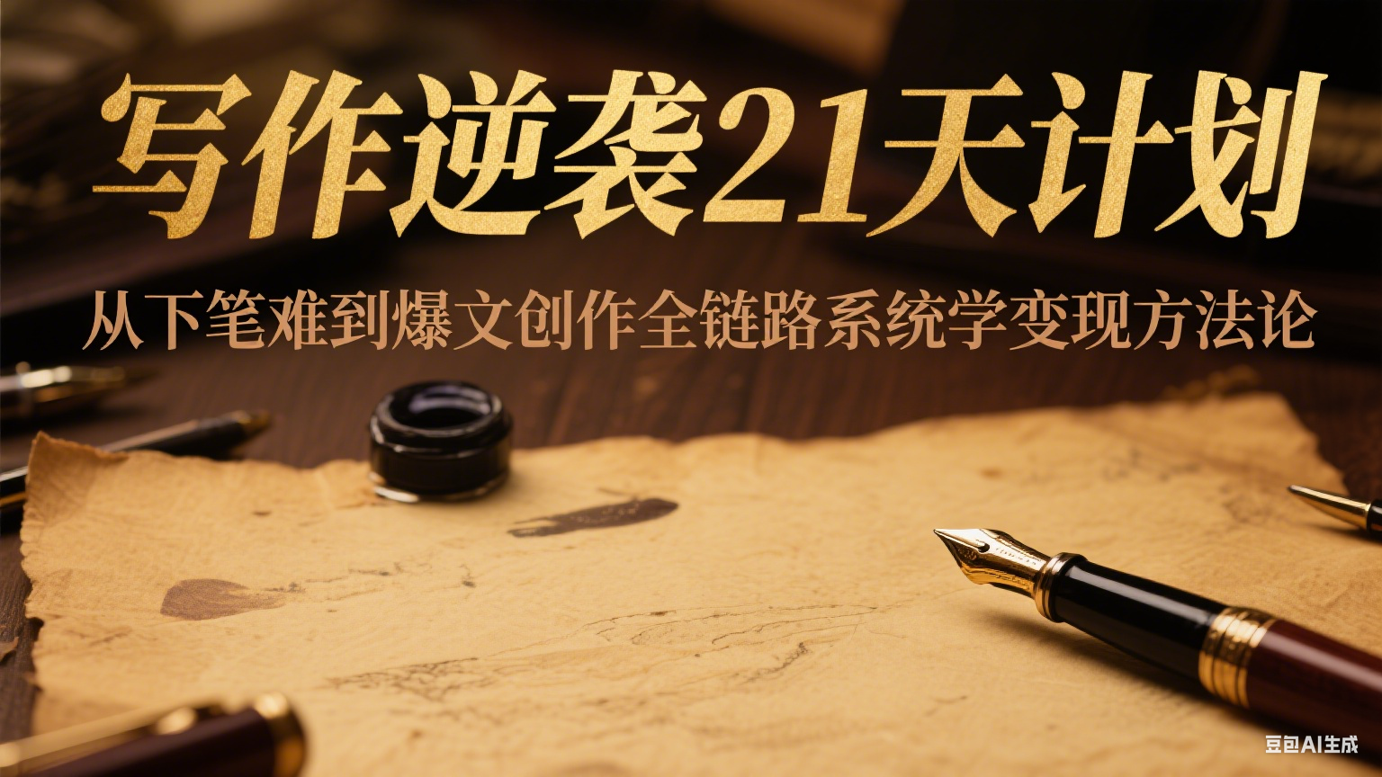 写作逆袭21天计划：从下笔难到爆文创作全链路系统学变现方法论-副业网