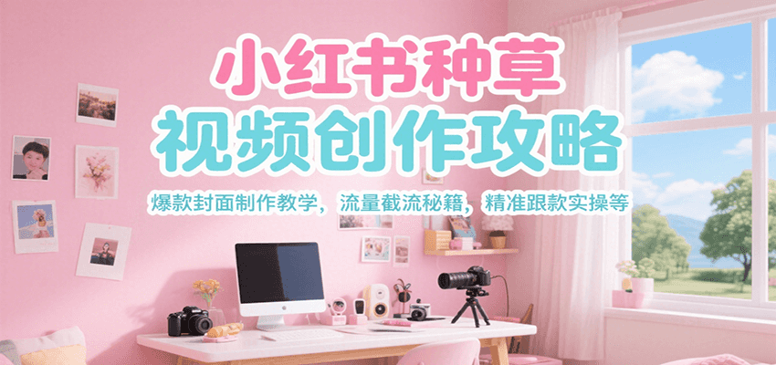 小红书种草视频创作攻略，爆款封面制作教学 ，流量截流秘籍 ，精准跟款实操等-副业网