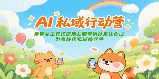 AI私域行动营：用智能工具搭建朋友圈营销体系让你成为高转化私域操盘手-副业网