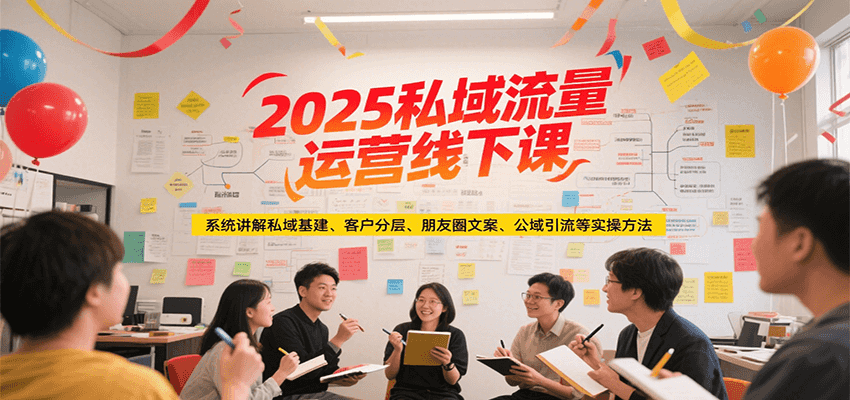 2025私域流量运营线下课，系统讲解私域基建/客户分层/朋友圈文案/公域引流等实操方法-副业网