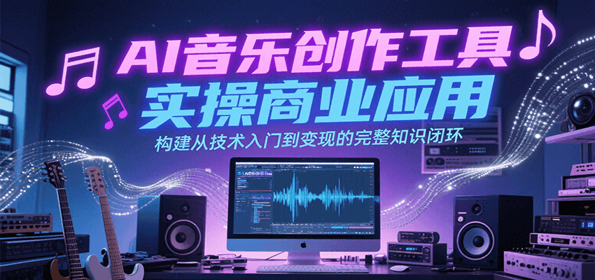AI音乐创作工具实操商业应用，构建从技术入门到变现的完整知识闭环-副业网