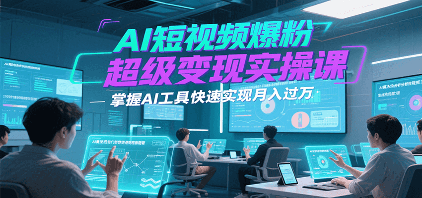 AI短视频爆粉超级变现实操课，掌握AI工具快速实现月入过万-副业网