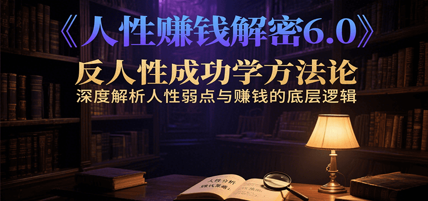 人性赚钱解密6.0，反人性成功学方法论，深度解析人性弱点与赚钱的底层逻辑-副业网