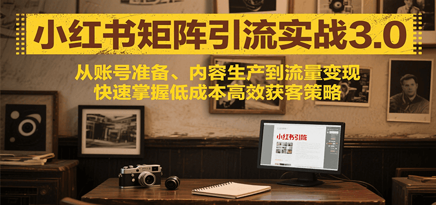 小红书矩阵引流3.0，从账号准备、内容生产到流量变现，快速掌握低成本高效获客策略-副业网