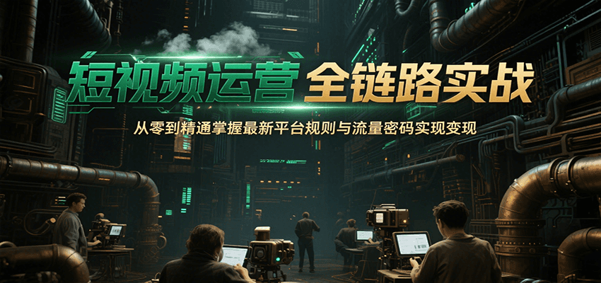 短视频运营全链路实战，从零到精通掌握最新平台规则与流量密码实现变现-副业网