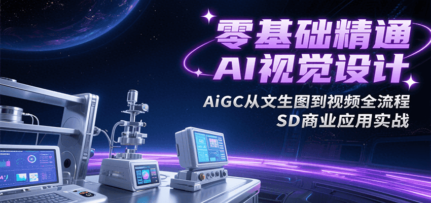 零基础精通AI视觉设计，AiGC从文生图到视频全流程，SD商业应用实战-副业网