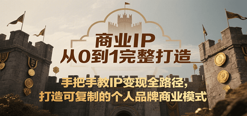 商业IP从0到1完整打造，手把手教IP变现全路径，打造可复制的个人品牌商业模式-副业网