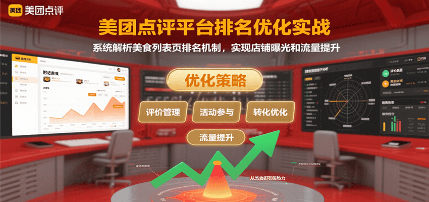美团点评平台排名优化实战，系统解析美食列表页排名机制，实现店铺曝光和流量提升-副业网