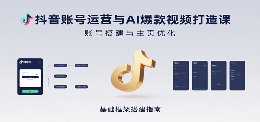 抖音账号运营与AI爆款视频打造课：含账号搭建、运营及多种AI特效视频制作方法-副业网