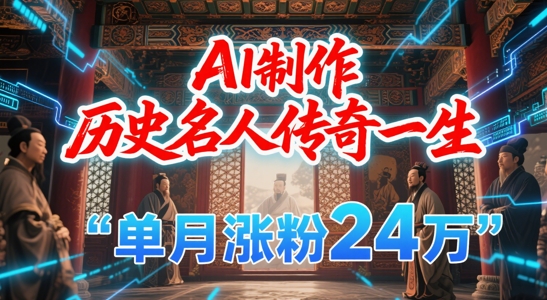 暴力起号！用AI制作历史名人传奇一生，单月涨粉24W，涨粉+变现赛道黑马来了-副业网