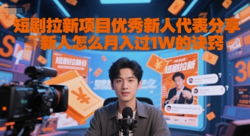 短剧拉新项目优秀新人代表分享新人怎么月入过1W的诀窍-副业网