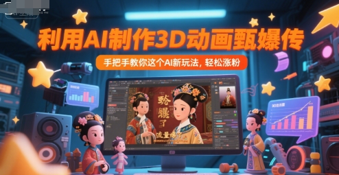 利用AI制作3D动画甄嬛传，流量爆了，手把手教你这个AI新玩法，轻松涨粉-副业网