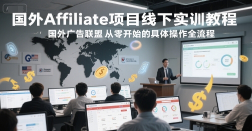 国外Affiliate项目线下实训教程，国外广告联盟从零开始的具体操作全流程-副业网