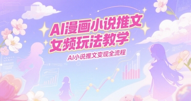 AI漫画小说推文女频玩法教学，AI小说推文变现全流程-副业网