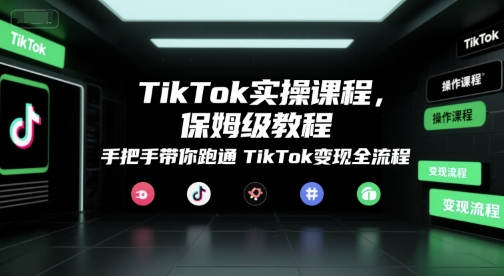 TikTok实操课程，保姆级教程，手把手带你跑通TikTok变现全流程-副业网
